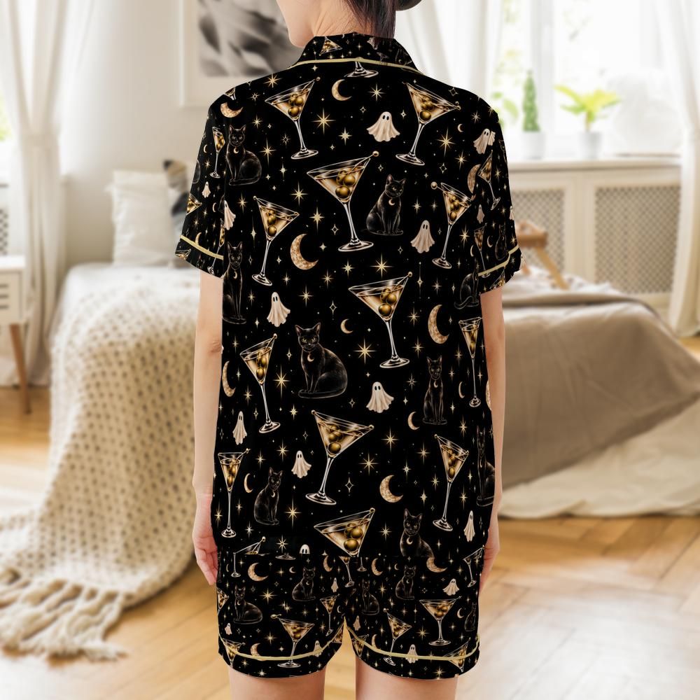 After Midnight Luxury Halloween Satin Pajama Set - Short