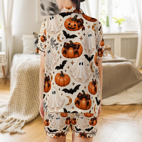 Boo Crew Satin Pajama Short Set - Women