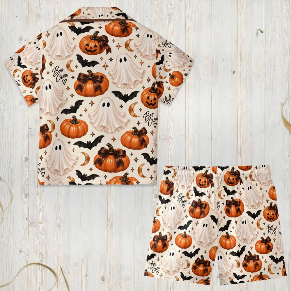 Boo Crew Satin Pajamas Short Set - Kids